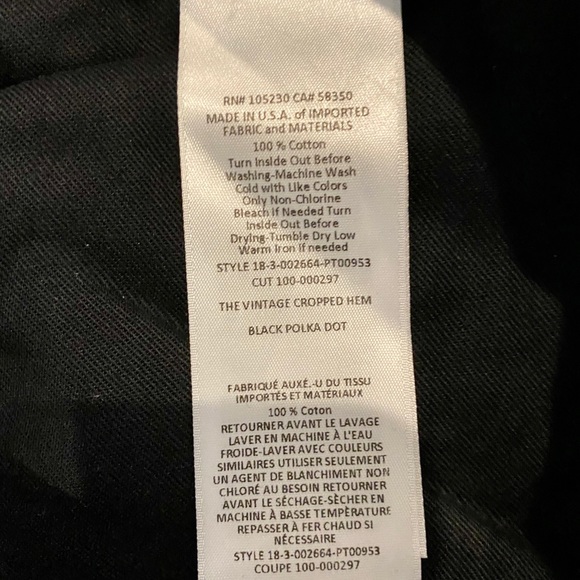 CURRENT ELLIOTT Vintage Crop Black Polka Dot Jeans - Picture 9 of 11